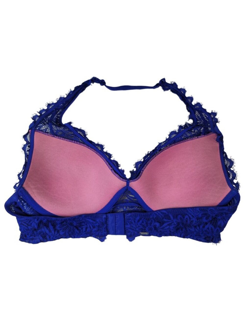 PINK Victoria's Secret Lace Bralette Bra Blue Large C Lightly Lined Underwire - Picture 5 of 12